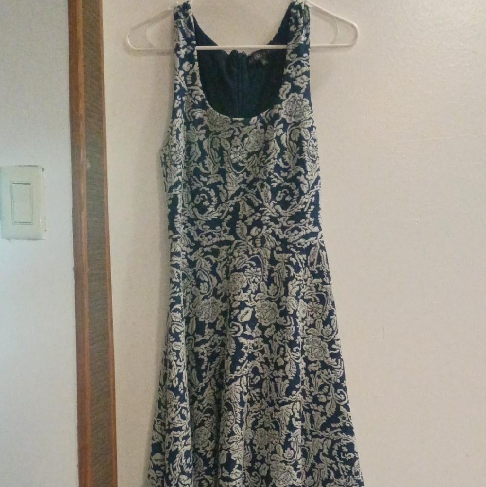 Brixon Ivy Navy and Cream Floral Midi Dress